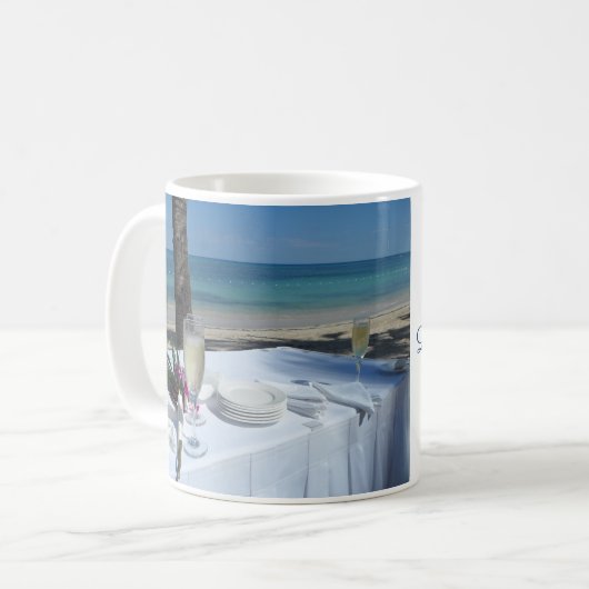 Live, Lachen, Liebe-Tasse mit romantischem Foto Kaffeetasse (Vorderseite Links)