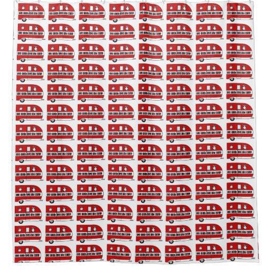 "Live, lachen, Liebe und Campingplatz" Duschvorhan Duschvorhang (Vorderseite)