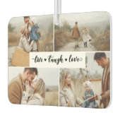 Live-Lachen Liebe Weißes Schwarzes Foto Collage Autolufterfrischer (Links)