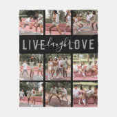 Live-Lachen Liebe Zitat FotoCollage Fleecedecke (Vorderseite)