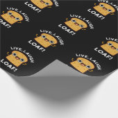 Live, Lachen, Loaf Funny Bread Dark BG Geschenkpapier (Ecke)