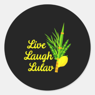 Live Lachen Lulav Etrog Frohes Sukkot Jüdisches Su Runder Aufkleber