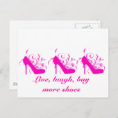 Live, lachen, mehr Schuhe kaufen Postkarte (Vorne/Hinten)