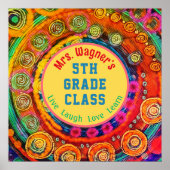 Live-Lachen Spaß lernen farbenfrohe, beliebte Klas Poster (Vorne)