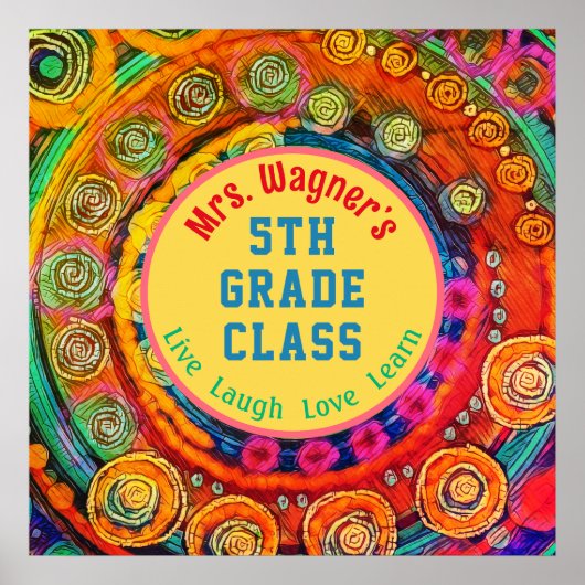 Live-Lachen Spaß lernen farbenfrohe, beliebte Klas Poster (Vorne)