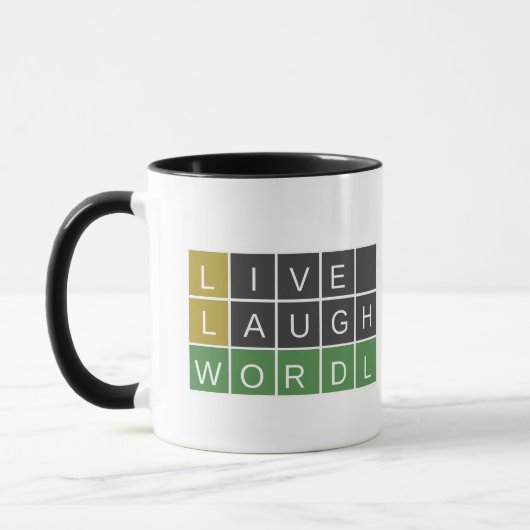 Live-Lachen Wordle-Tasse Tasse (Links)