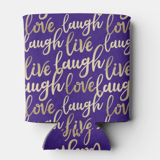 Live-Lachs-Liebe-Imitate Gold Briefe Violet Dosenkühler (Rückseite)