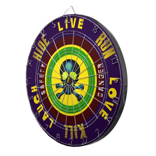 Live-Lachs-Liebe tötet Blauer Schädel verstecken Dartscheibe (Vorderseite rechts)