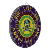 Live-Lachs-Liebe tötet Blauer Schädel verstecken Dartscheibe (Vorderseite Links)