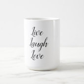 "live, lacht, Liebe" Kaffeetasse (Mittel)
