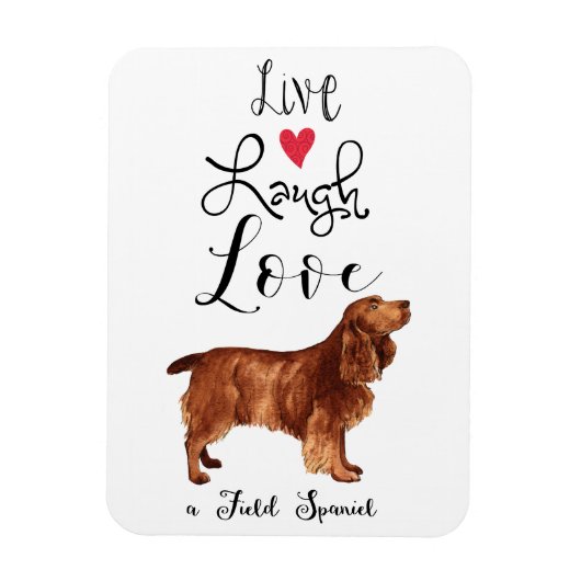 Live Lagh Liebe a Field Spaniel Magnet (Vertikal)