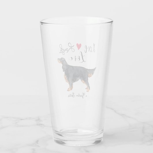 Live Lagh Liebe a Gordon Setter Glass Glas (Rückseite)