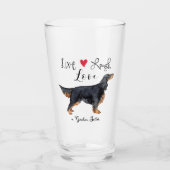 Live Lagh Liebe a Gordon Setter Glass Glas (Vorderseite)