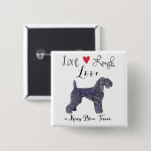 Live Lagh Liebe a Kerry Blue Terrier Button (Vorne & Hinten)
