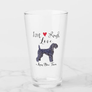 Live Lagh Liebe a Kerry Blue Terrier Glass Glas