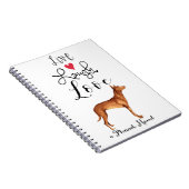Live Lagh Liebe a Pharaoh Hound Notebook Notizblock (Rechte Seite)