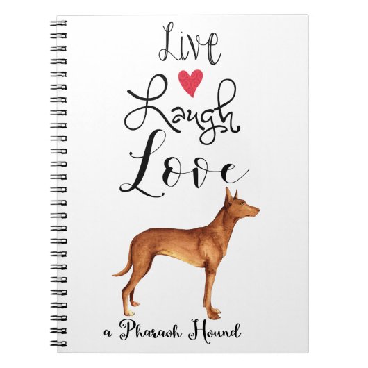 Live Lagh Liebe a Pharaoh Hound Notebook Notizblock (Vorderseite)