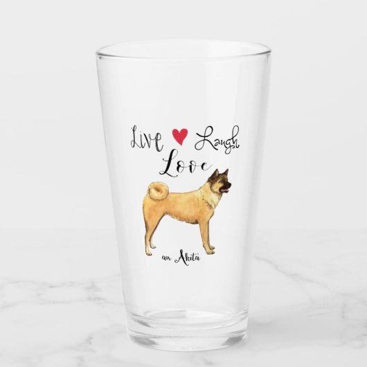 Live Lagh Liebe an Akita Glas (Vorderseite)