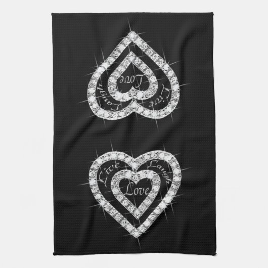 Live Lagh Liebe Diamond Herz Küchentücher (Vertikal)