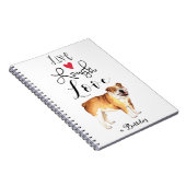 Live Lagh Liebe - ein Bulldog-Notebook Notizblock (Rechte Seite)
