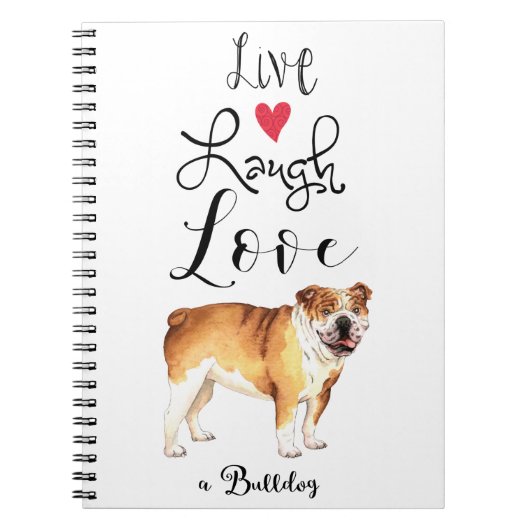 Live Lagh Liebe - ein Bulldog-Notebook Notizblock (Vorderseite)