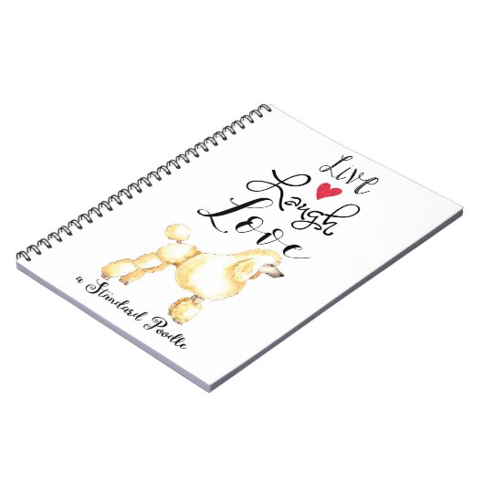 Live Lagh Liebe ein Standard Poodle Notebook Notizblock (Linke Seite)