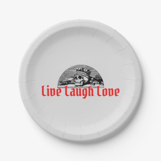 Live Lagh Liebe Funny Horror Pappteller (Vorderseite)