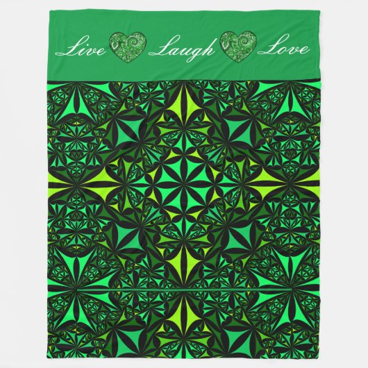 Live Lagh Liebe Green Fraktal Fleece Blanket (Vorderseite)