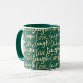 Live-Lagh Liebe Imitate Gold Briefe Hunter Green Tasse (Vorderseite Links)
