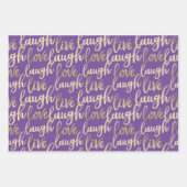 Live-Lagh Liebe Imitate Gold Lettern Muster Geschenkpapier Set (Vorderseite 3)