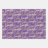Live-Lagh Liebe Imitate Gold Lettern Muster Geschenkpapier Set (Vorderseite 2)