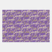 Live-Lagh Liebe Imitate Gold Lettern Muster Geschenkpapier Set (Vorderseite)