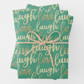 Live-Lagh Liebe Imitate Gold Lettern Muster Geschenkpapier Set (Beispiel)
