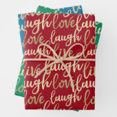 Live-Lagh Liebe Imitate Gold Lettern Muster Geschenkpapier Set (Beispiel)