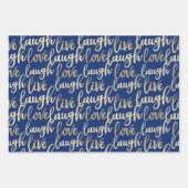 Live-Lagh Liebe Imitate Gold Lettern Muster Geschenkpapier Set (Vorderseite 3)