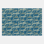 Live-Lagh Liebe Imitate Gold Lettern Muster Geschenkpapier Set (Vorderseite 2)