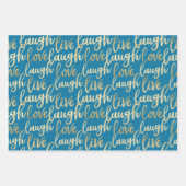 Live-Lagh Liebe Imitate Gold Lettern Muster Geschenkpapier Set (Vorderseite)