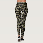 Live-Lagh Liebe Imitate Gold Letters Black Leggings (Rückseite)