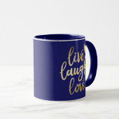 Live Lagh Liebe Imitate Gold Letters Navy Blue Tas Tasse (VorderseiteRechts)