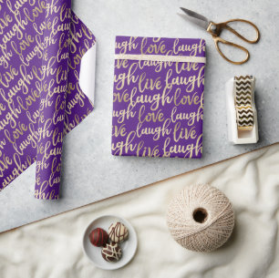 Live Lagh Liebe Imitate Gold Letting Royal Lila Geschenkpapier