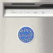 Live Lagh Liebe Magnet auf Blue Floral (In Situ (Geschirrspüler))