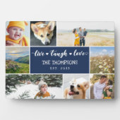 Live Lagh Liebe Navy Blue Foto Collage Fotoplatte (Vorderseite)