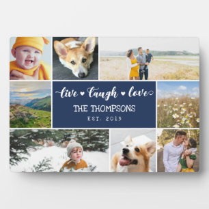 Live Lagh Liebe Navy Blue Foto Collage Fotoplatte