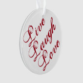 "Live-Lagh-Liebe" Ornament mit rotem Hintergrund (Vorderseite)