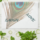Live Lagh Liebe Peacock Feather Kitchtuch Handtuch (Gefaltet)