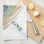 Live Lagh Liebe Peacock Feather Kitchtuch Handtuch (Viertel Falte)