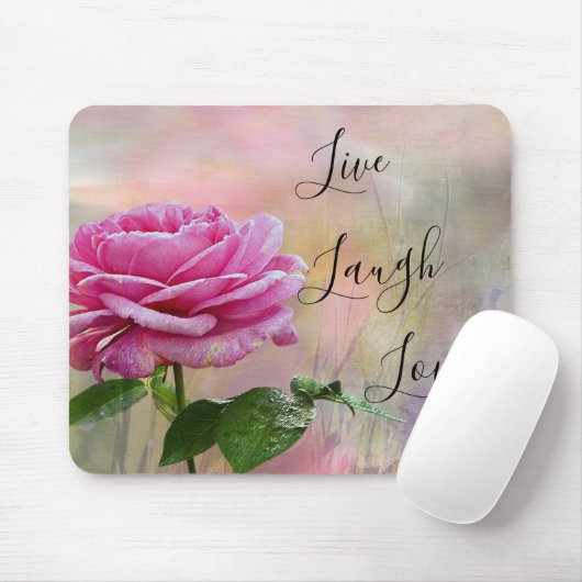 Live-Lagh Liebe Rosa Rose  Mousepad (Mit Mouse)