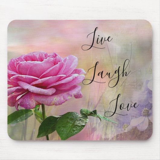 Live-Lagh Liebe Rosa Rose  Mousepad (Vorne)