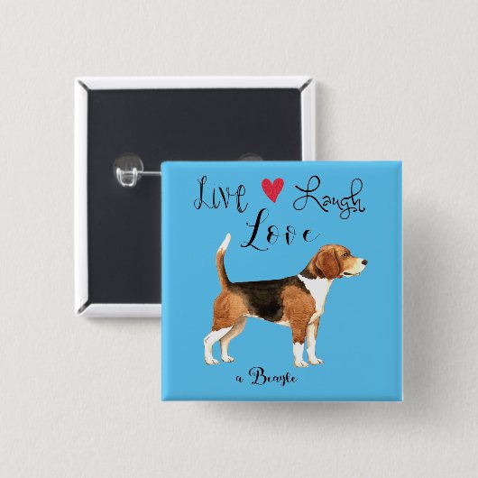 Live-Lagh-Liebe - Schaltfläche Beagle Button (Vorne & Hinten)