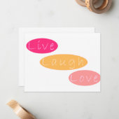 Live Lagh Liebe Stationery Mitteilungskarte (Vorderseite/Rückseite Beispiel)